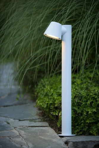 Парковый светильник Dingo-Led 14881/70/31 Lucide уличный IP44 белый 1 лампа, плафон белый в стиле современный GU10 фото 3